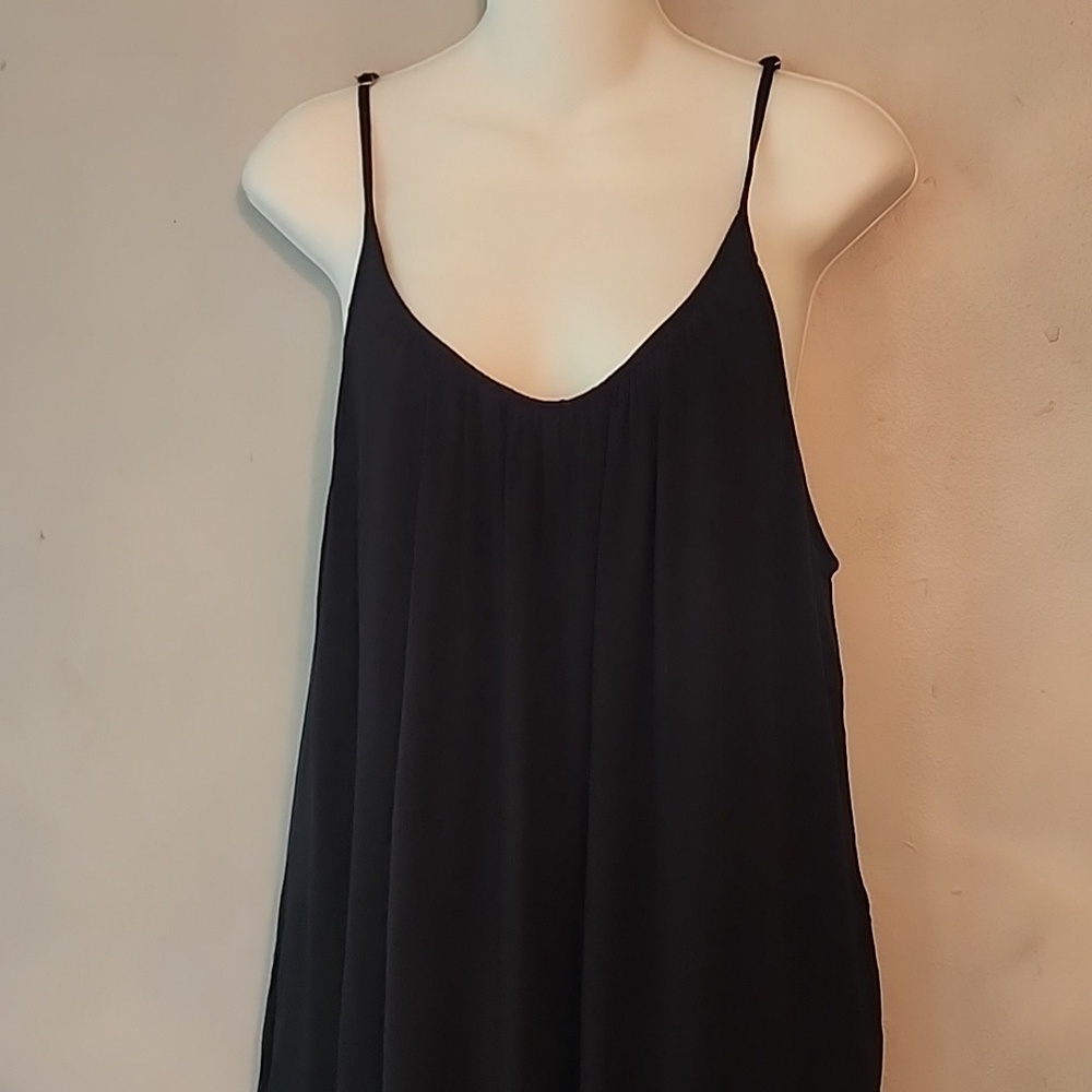 Women’s Black Slip Romper with Spaghetti Straps Medium